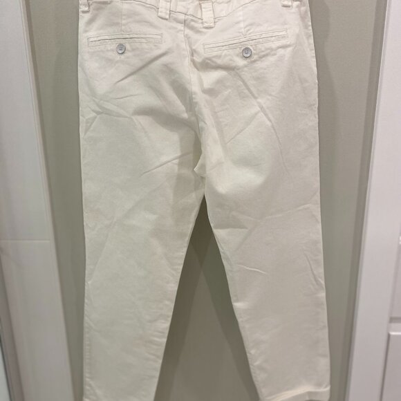 Gap Fabric Khakis By Gap White Cropped Cotton Pants, Size 6 - Picture 2 of 8